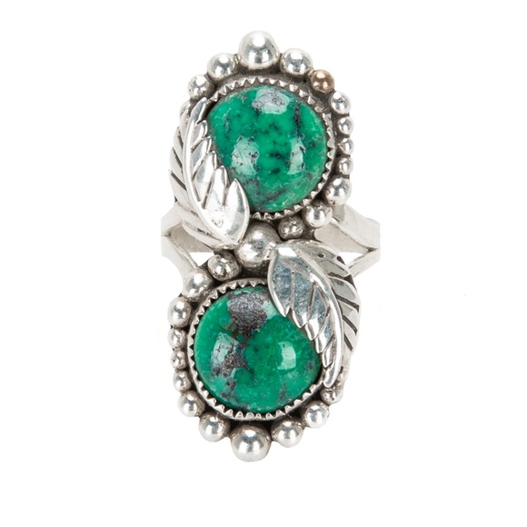 Rare sterling silver genuine turquoise ring 9.75 - Picture 2 of 6